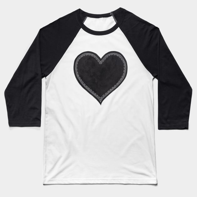 Black Ink Heart Baseball T-Shirt by sallycummingsdesigns